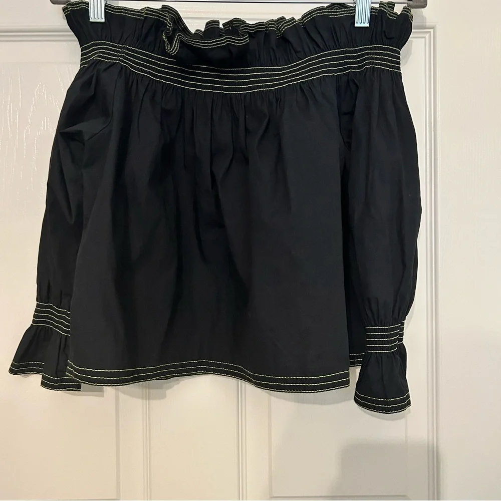 Hunter Bell Off‎ Shoulder Balloon Sleeve Black Top EUC Size XS